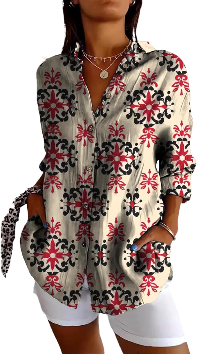 Fashion Summer Shirts V Neck Japanese Art Vintage Floral Graphic Button Down Trendy Hawaiian Holiday Outfits