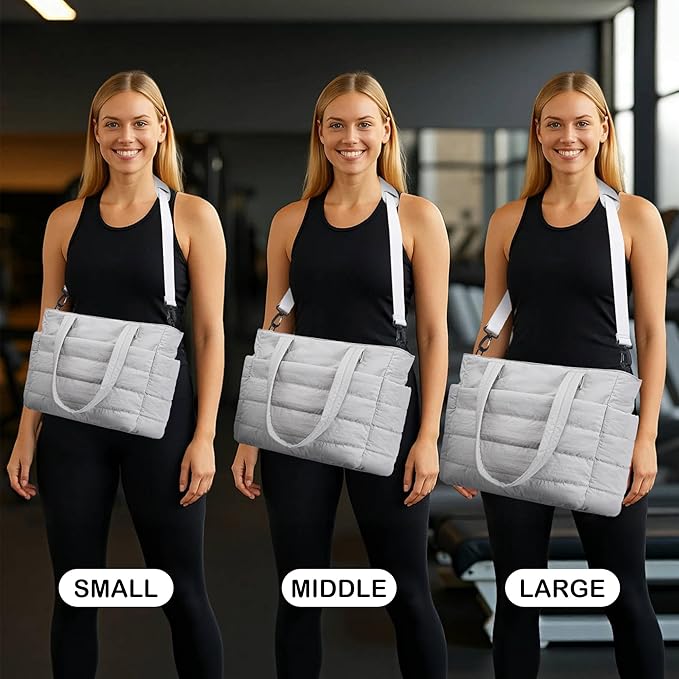 AOCINA Puffer Tote Bag for Women Quilted Work Bag Nurse Bags Women's Shoulder Handbags for Travel Gym Gifts Laptop Purse
