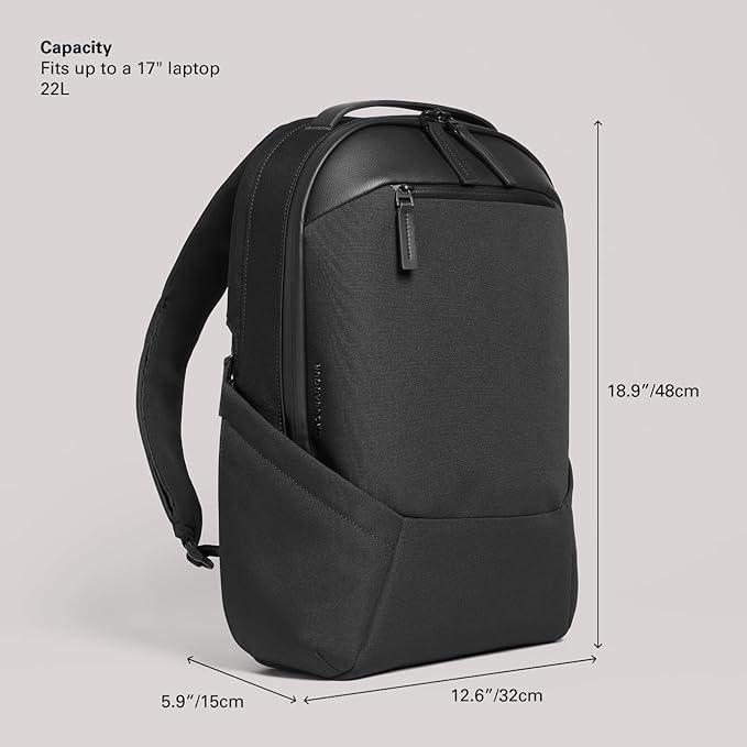 Troubadour Apex 3.0-22L Premium Laptop Backpack - Ergonomic & Water Resistant - Designed for Work and Travel - Black