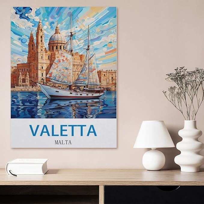 Jigsaw Puzzles 1000 Pieces Paper Assembling Picture，Valetta Malta，Adults Games Educational Toys（38x26cm）-CN61