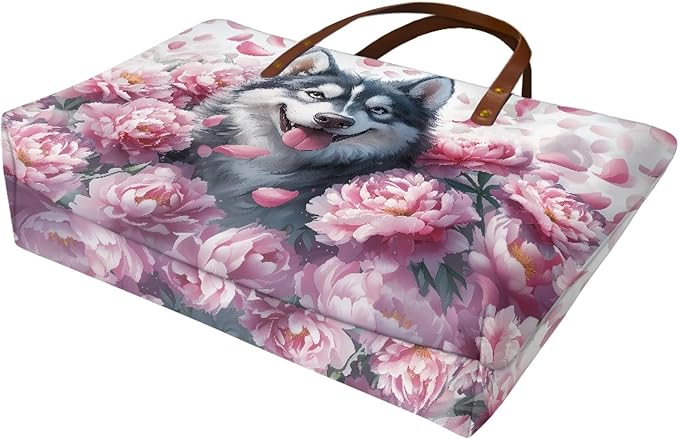 Womens Zip Up Tote Handbag Daisy Print Large Capacity Tote Purse Handbag Big Tote Bag Purse For Work Laptop