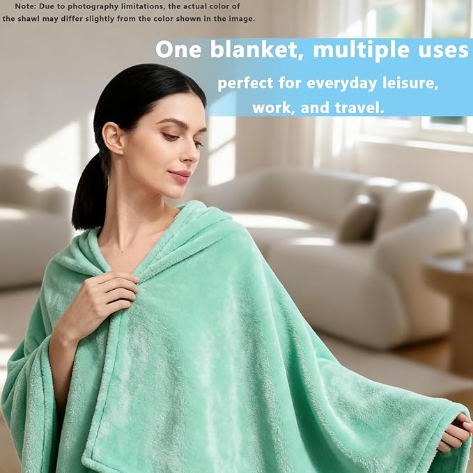 Women's Double Flannel Poncho - Snuggle Cape, Soft Warm Winter Wrap | Unisex Winter Wear for Home, Office, School
