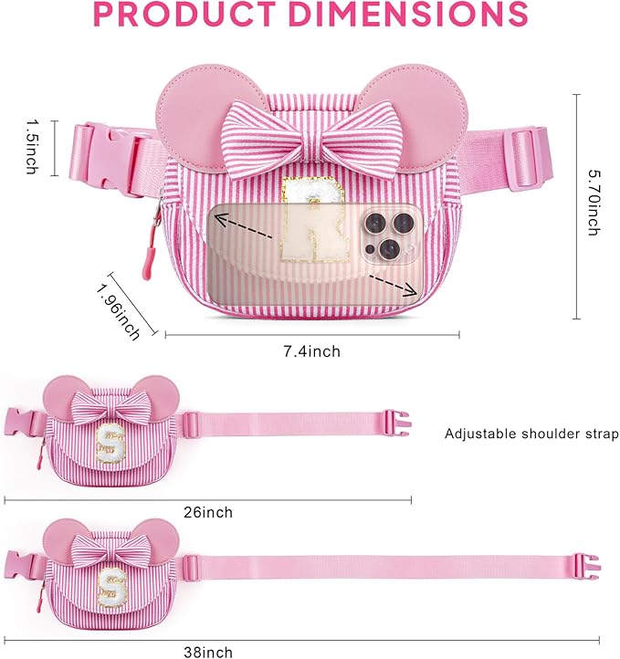 QLOVEA Birthday Gifts for 3 4 5 6 7 8 9 10 11 12 13 Year Old Girls, Trendy Stuff Gifts for Teen Girls Kids, Initial Crossbody Bag Belt Bag for Women Purple J