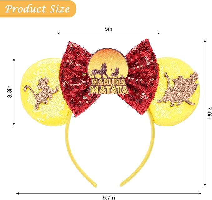FANYITY Mouse Ears, Sequin Mouse Ears Headband for Boys Girls Women Halloween Birthday Party