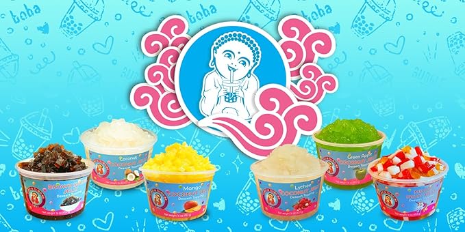 Premium Coconut Jelly Dessert Topping by Buddha Bubbles Boba (Passion Fruit Jelly)