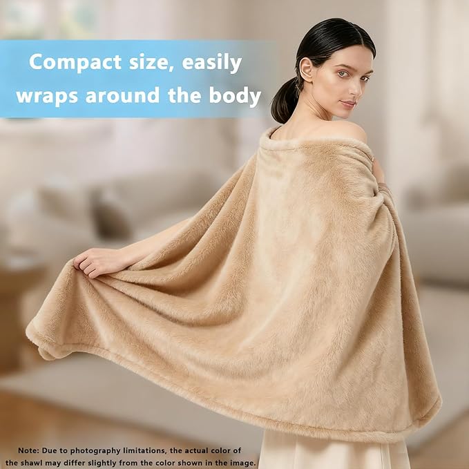 Women's Double Flannel Poncho - Snuggle Cape, Soft Warm Winter Wrap | Unisex Winter Wear for Home, Office, School
