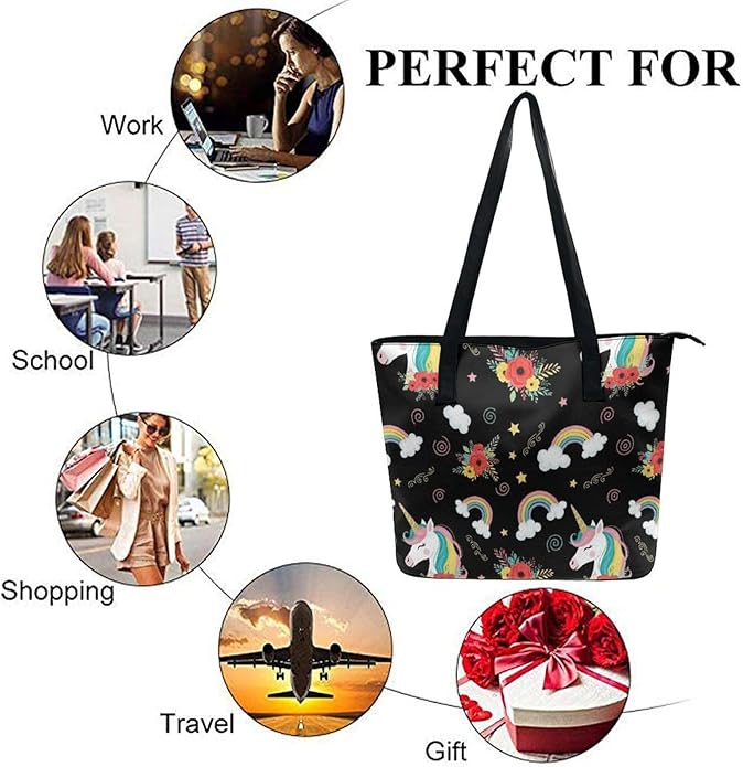 Fashion Leather Tote Bag Travel Work Daily Essentials Handbag Unisex Handbag