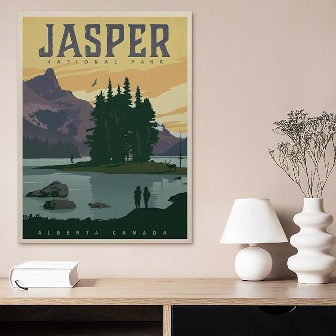 Jigsaw Puzzles for Adults 1000 Piece，Jasper Park - Canada Poster，Difficult Puzzle Perfect Educational Gift for Boys and Girls（38x26cm）-BL71