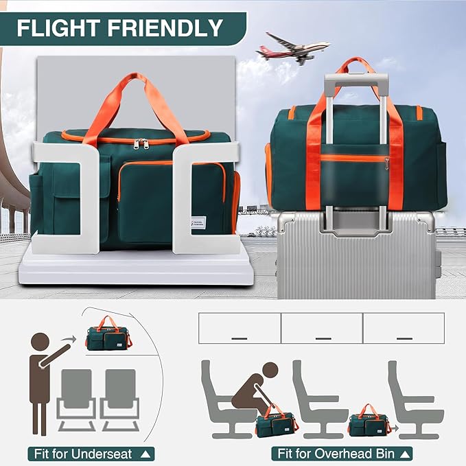 Small Gym Bag for Women, Travel Duffle Bag Carry On Weekender Bag with Shoe Compartment