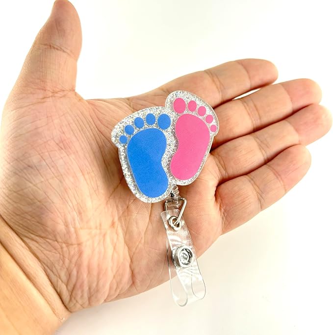 Labor and Delivery Badge Reel, Cute Retractable ID Card Badge Holder, Name Tag Work Badge Clip for NICU RN LPN CNA MA ER Night Shift Nurse Nursing Student OB/GYN Pediatric Doctor, Nurse Gifts