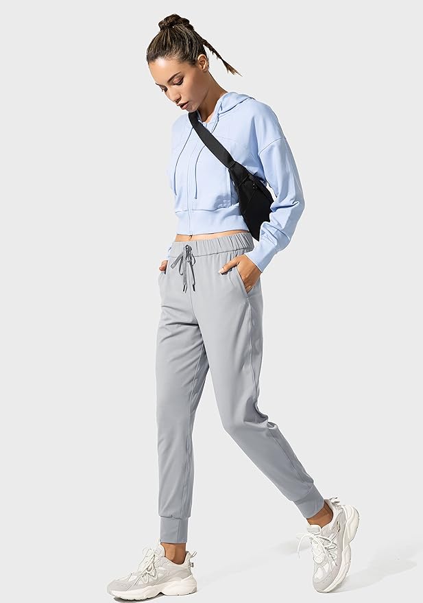 SANTINY Women's Joggers Pants Pockets Drawstring Running Sweatpants for Women Lounge Workout Jogging