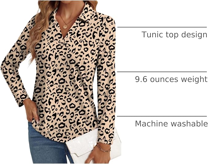 3/4 Length Sleeve Womens Tops Dressy Casual V Neck Polo Shirts Business Work Blouses 2025 Trendy Tunic Top