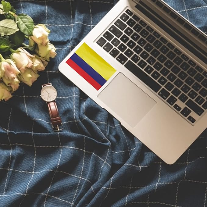 CANTENDO 5Pcs Columbia Flag Decal Sticker - Colombian Flag Reflective Vinyl Car Stickers - for Car Window Bumper Waterproof Sticker (2.5 x 4.5 Inch)