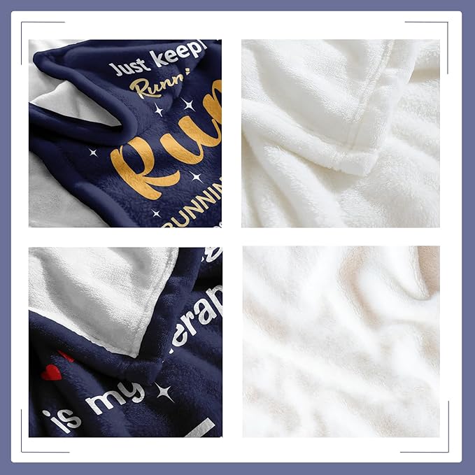 Loxezom Running Gifts for Women/Men, Marathon Gifts for Runners, Running Accessories for Women, Cross Country/Marathon Presents, Track and Field Gift Blanket 50"X60"