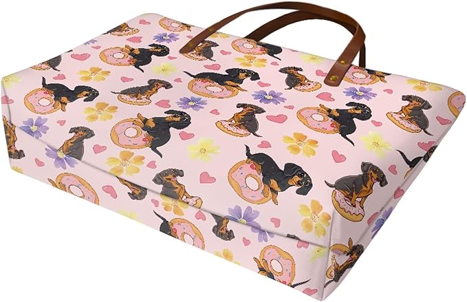 Womens Zip Up Tote Handbag Daisy Print Large Capacity Tote Purse Handbag Big Tote Bag Purse For Work Laptop