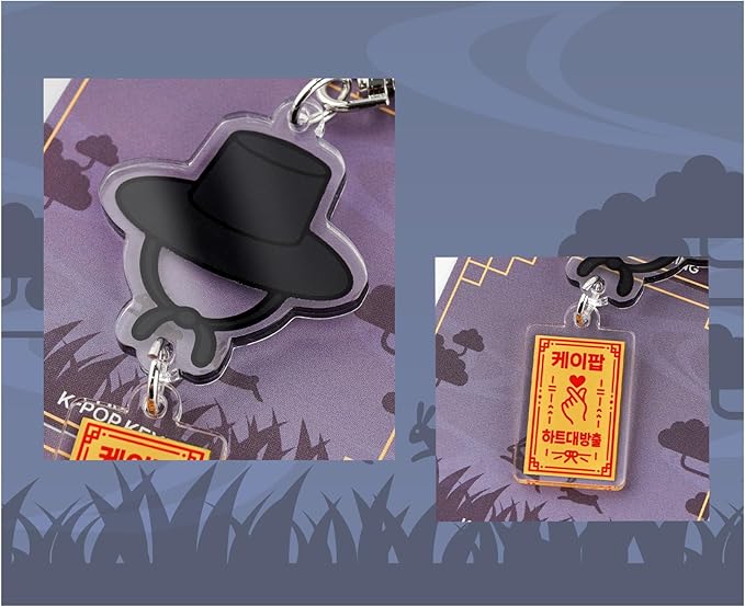 PUBLOG 10PCS Korean Style k music pop Culture Acrylic keyring, bag charm, keychains accessories