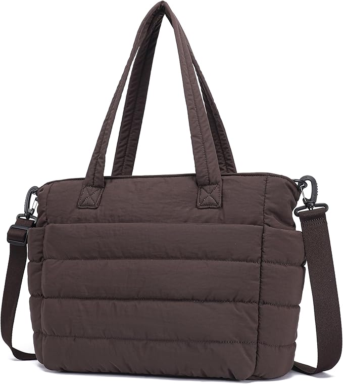 AOCINA Puffer Tote Bag for Women Quilted Work Bag Nurse Bags Women's Shoulder Handbags for Travel Gym Gifts Laptop Purse