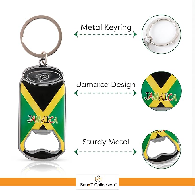 Beer Bottle Opener Keychain - Set of 3 (Jamaica Multicolor)