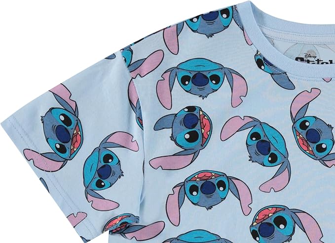 Disney Ladies Lilo and Stitch Shirt - Ladies Classic Lilo and Stitch Tee - Lilo and Stitch Short Sleeve Skimmer Crop Top Tee
