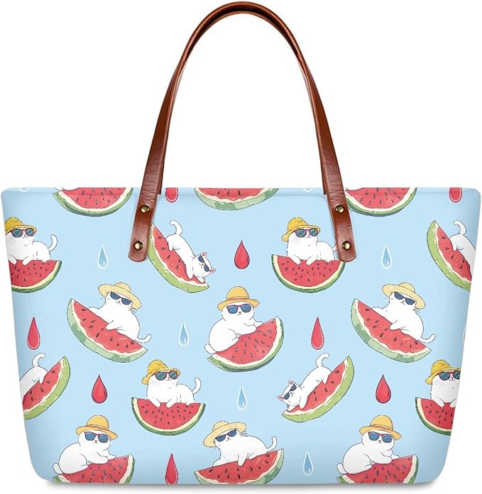 Womens Zip Up Tote Handbag Daisy Print Large Capacity Tote Purse Handbag Big Tote Bag Purse For Work Laptop