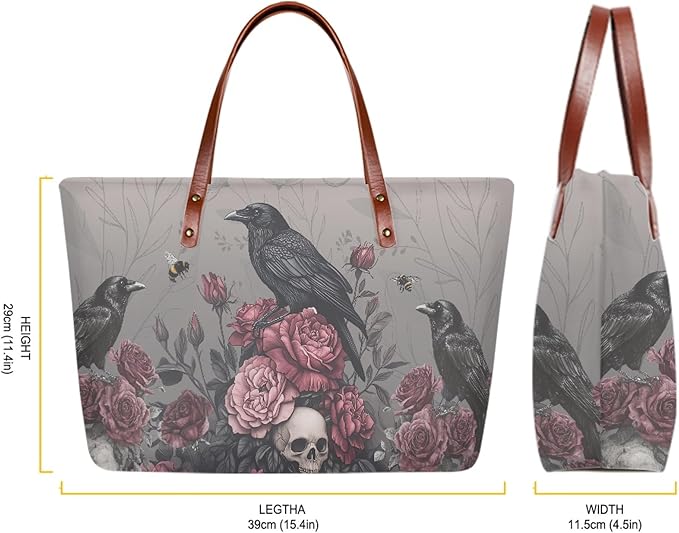Womens Zip Up Tote Handbag Daisy Print Large Capacity Tote Purse Handbag Big Tote Bag Purse For Work Laptop