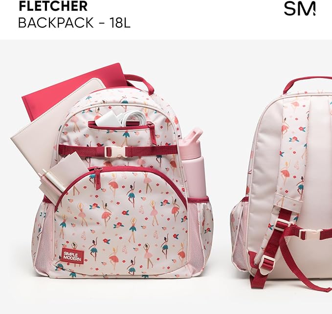 Simple Modern Large Disney Pixar Kids Backpack for School Girls and Boys | Elementary Backpack for Teen | Fletcher Collection | Kids - 16" tall | Pixar Mashup on Blue