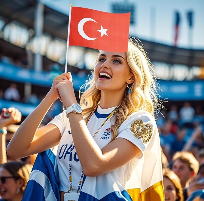 20 Pack Small Turkey Flags on Stick Mini Handheld Turkish Flag for Parades, Independence Day and Patriotic Events 5x8 Inch Durable Weather-Resistant Flags with 12 Inch Sticks(Turkey)