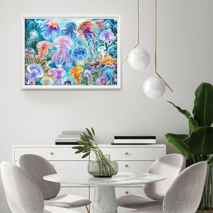 Naturelish Jigsaw Puzzles for Adults 1000 Pieces, Beautiful Detailed Difficult Challenging Puzzle for Relaxing Evening Home Decor, 20x27 Inches, Jellyfish