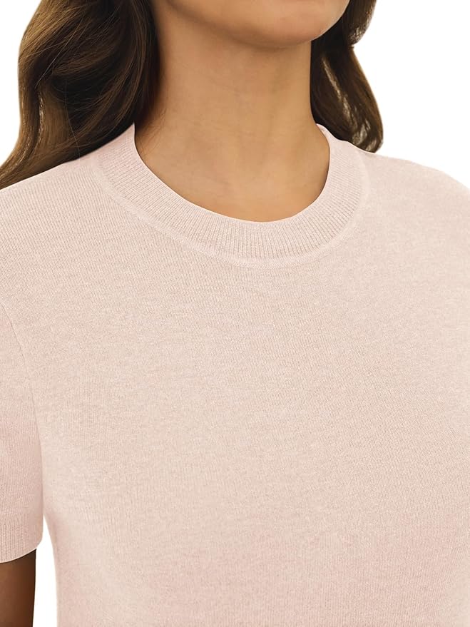 Women's Soft Short Sleeve Wool Blend Pullover Sweater for Business Casual & Fashion