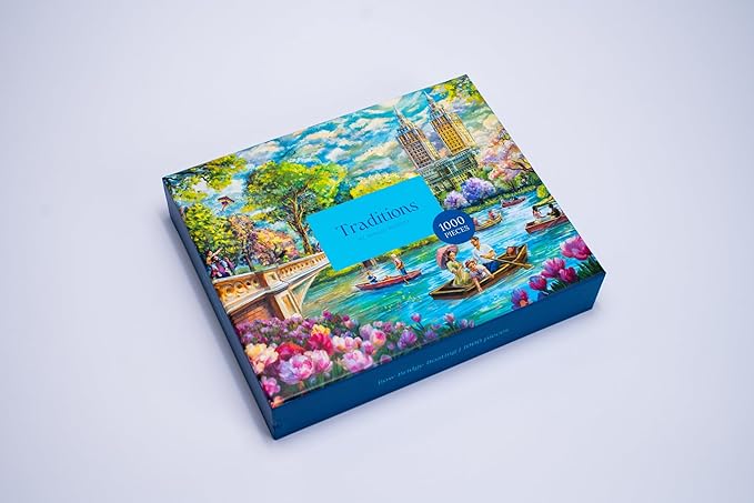 MOSAIC PUZZLES Bow Bridge Boating Puzzles for Adults - Premium Jigsaw Puzzles, 1000 Pieces