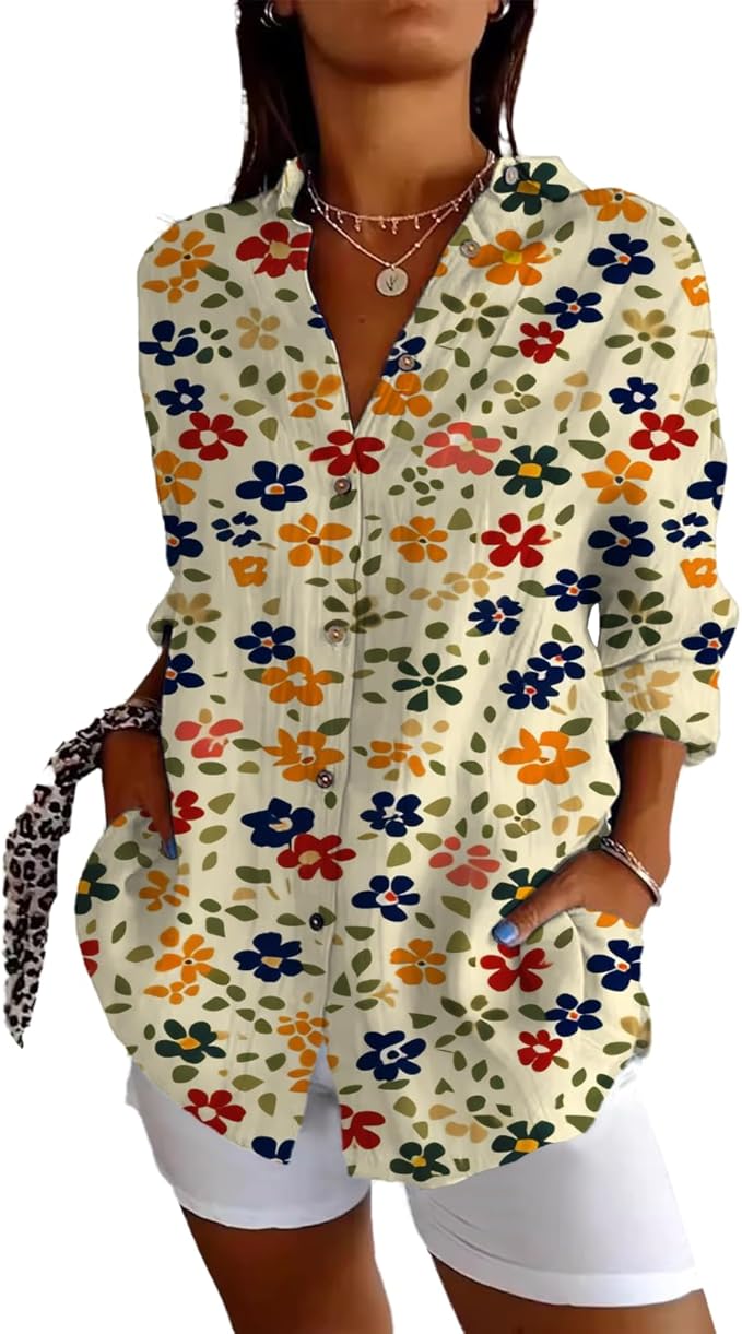 Fashion Summer Shirts V Neck Japanese Art Vintage Floral Graphic Button Down Trendy Hawaiian Holiday Outfits