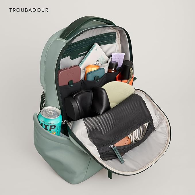 Troubadour Apex 4.0-22L Premium Laptop Backpack - Ergonomic & Water Resistant - Designed for Work and Travel - Green Smoke