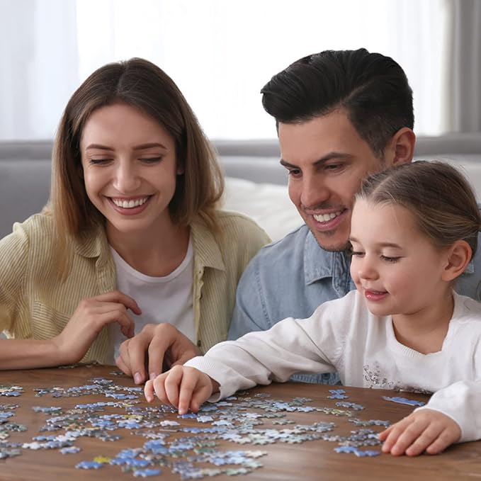 HUADADA Jigsaw Puzzles for Adults 1000 Pieces, Painting Houses with Poster Interlock Perfectly Letter on Back No Dust, Home Decor Birthday Party Gift Toy for Men Women Elders Seniors (27.5"x19.6")
