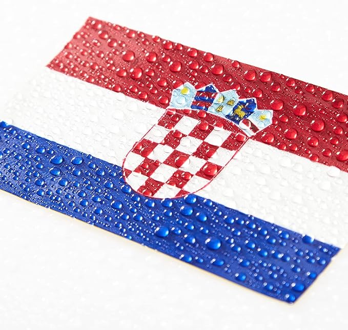 CANTENDO 5Pcs Croatia Flag Decal Sticker - Croatian Flags Reflective Vinyl Car Stickers - for Car Window Bumper Waterproof Sticker (2.5 x 4.5 Inch)