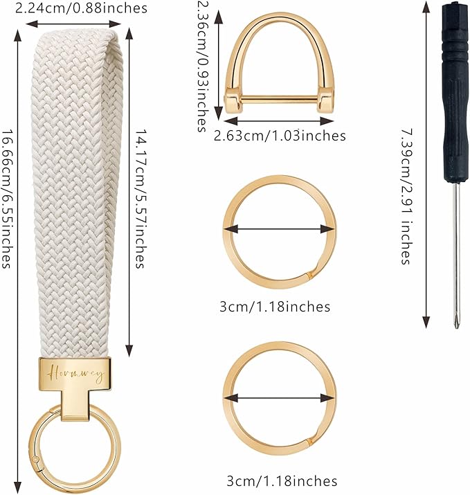 Hovmwey Elastic Wristlet Keychain for Women Men, Cute Car Key Chain, Braided Wrist Strap Lanyard for Keys ID Badges