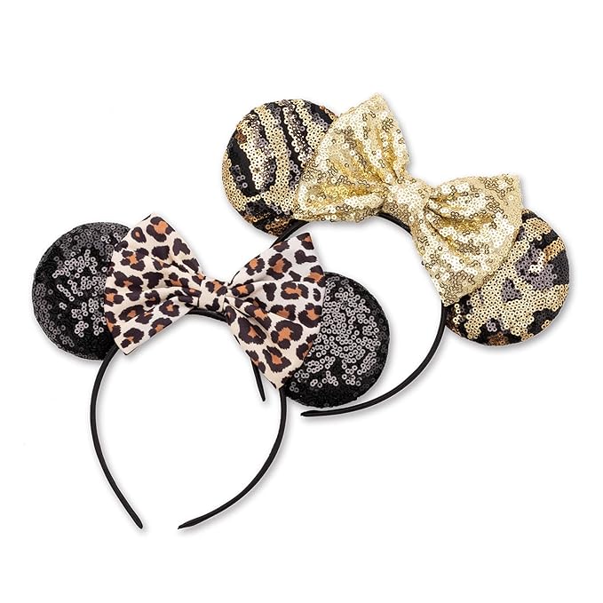 DRESHOW Mouse Ears Bow Headbands Glitter Party Decoration Cosplay Costume for Women