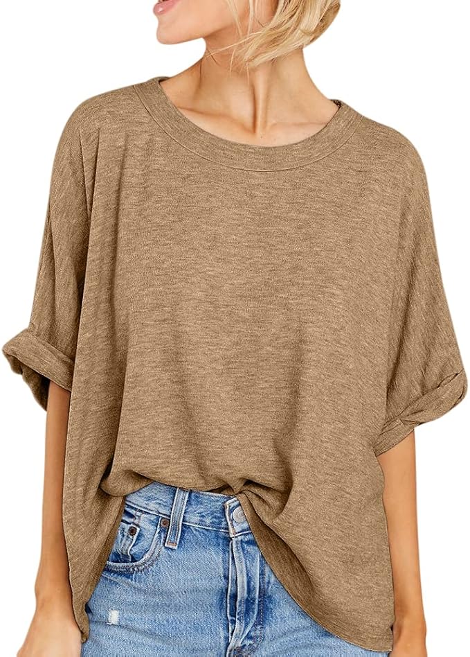 Women Oversized T-Shirt Summer Casual Short Sleeve Loose Tee Tops