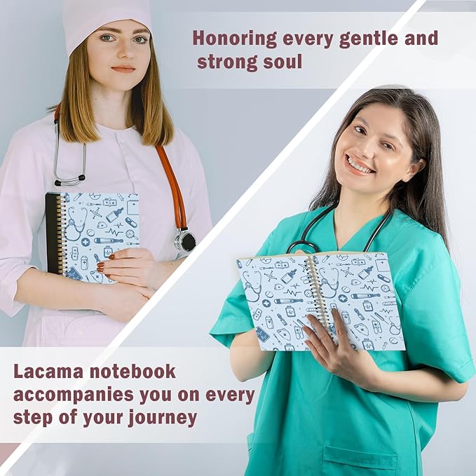 Lacama Blue Nursing Student Gifts, Nurse Notebook Journal, Gifts for Nurses, Christmas Gift, Nursing School Essentials, Notebook for School Office Supplies 5.5x8.3 Inch