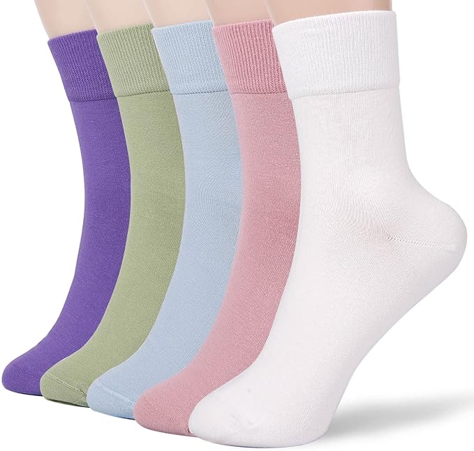 FGZ Women Thin Cotton Socks Soft Cozy Socks Cute Ankle Crew Socks 5 Pairs