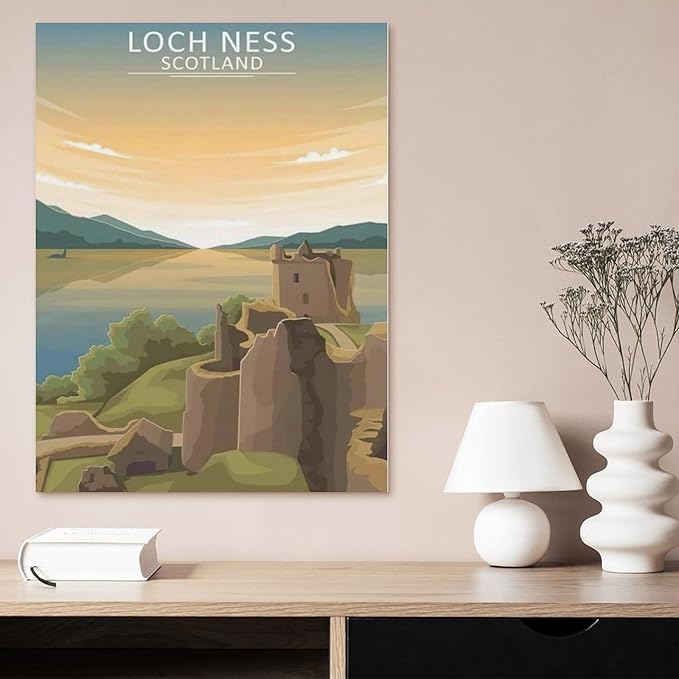 Loch Ness Scotland Skyline，Puzzle 1000 Pieces Wood Puzzle Adult Children's Educational Toy Family Decompression Game（75x50cm）-BJ95