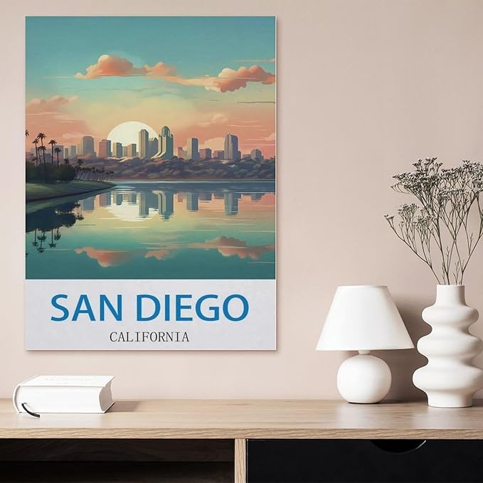 Jigsaw Puzzle 1000 Pieces for Adults，San Diego California，Teens Boys Girls Puzzles Premium Quality Fun Family Challenging Puzzles for Birthday（75x50cm）-CK9