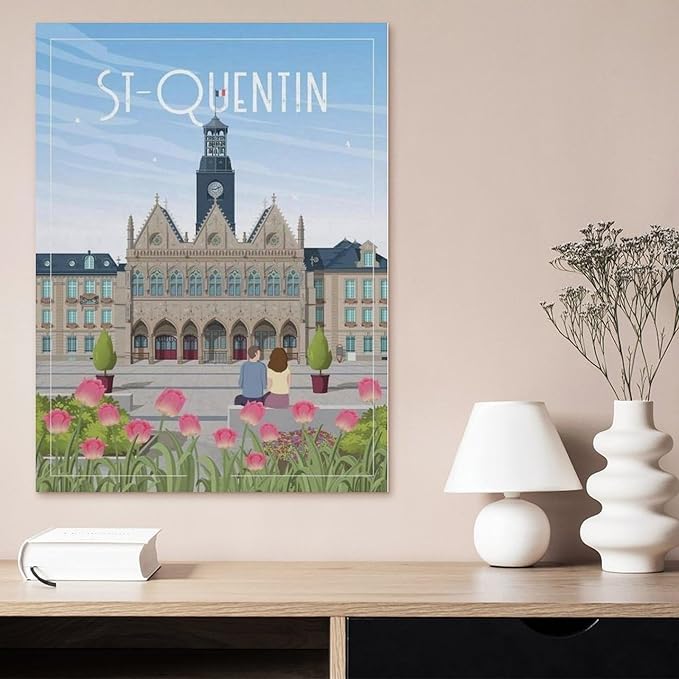 Jigsaw Puzzle 1000 Piece，Saint-Quentin France，Adult Puzzle DIY Kit Wood Puzzle Modern Home Decor Unique Gift（75x50cm）-BN47