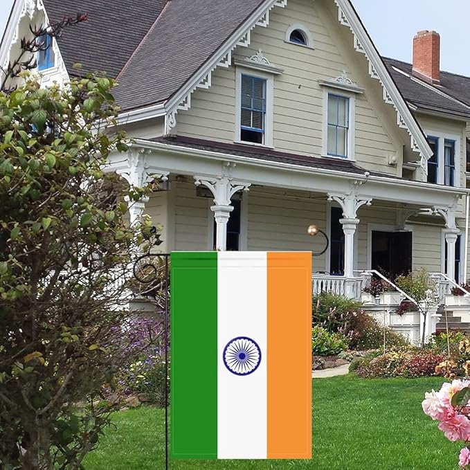 India Flag Indian Flag, Small Indian Garden Flags for Yard Patio Porch Independence Day Patriotic Festival Outdoor Decorations