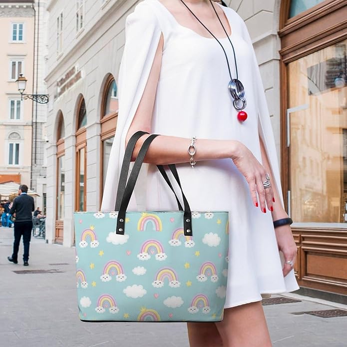 Fashion Leather Tote Bag Travel Work Daily Essentials Handbag Unisex Handbag