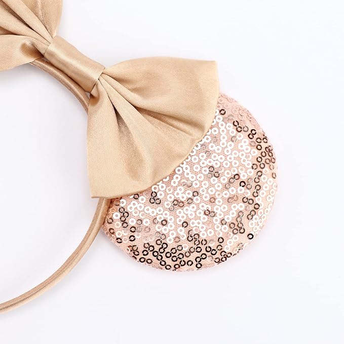DRESHOW Mouse Ears Bow Headbands Glitter Party Decoration Cosplay Costume for Women
