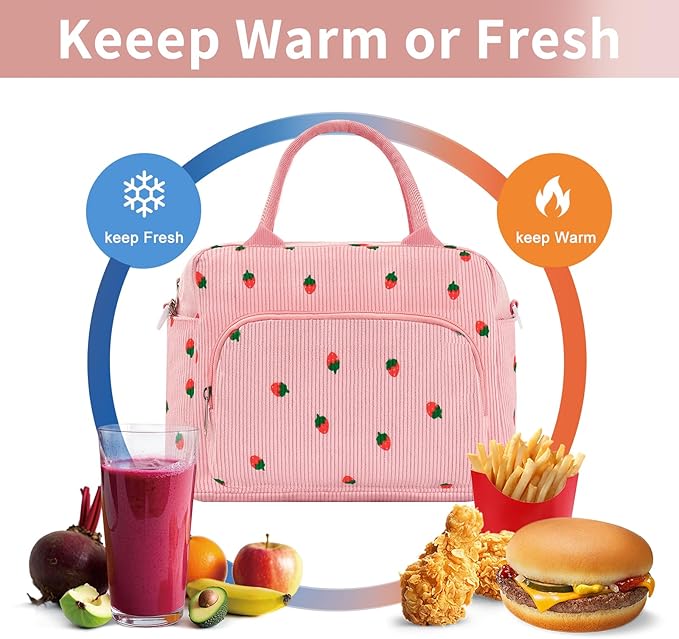 Lunch Box for Women Insulated Lunch Bag Women Adult Cute Lunch Bags Reusable Lunchbox Cooler Tote Bag for Work Picnic