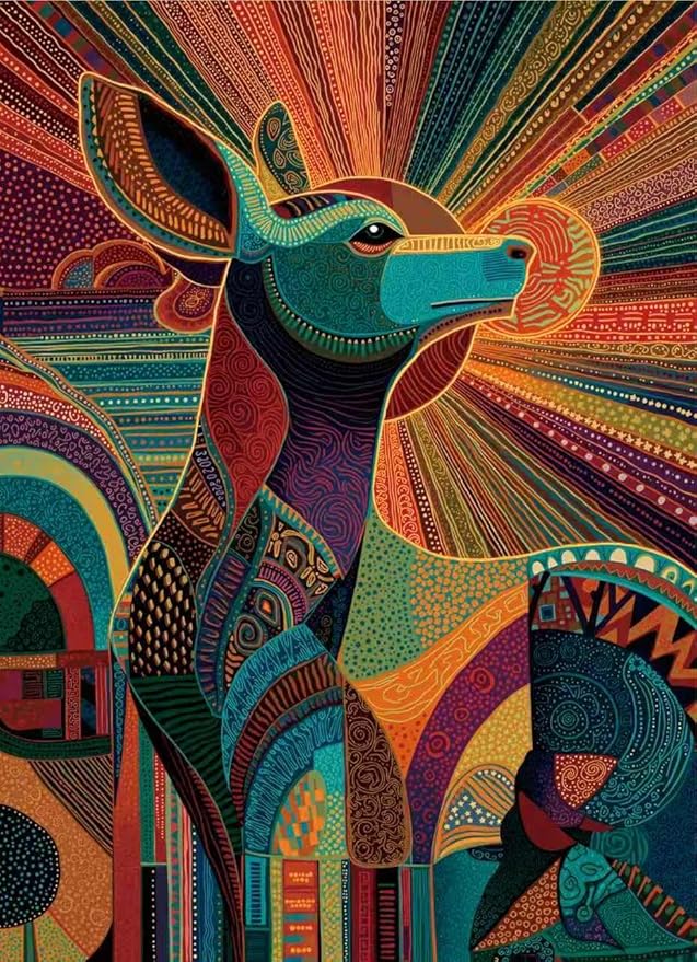 Naturelish Jigsaw Puzzles for Adults 1000 Pieces, Beautiful Detailed Difficult Challenging Puzzle for Relaxing Evening Home Decor, 20x27 Inches, Colorful Deer