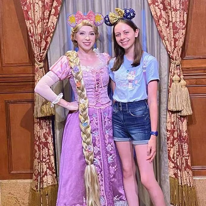 RAZKO Mouse Ears Headband, Sequin Rapunzel Mice Ears Hairband Mouse Hair Acessoreis for Women Girls (Sun Flower)