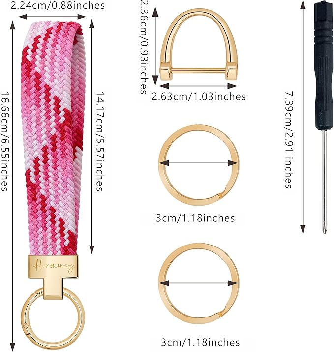 Hovmwey Elastic Wristlet Keychain for Women Men, Cute Car Key Chain, Braided Wrist Strap Lanyard for Keys ID Badges