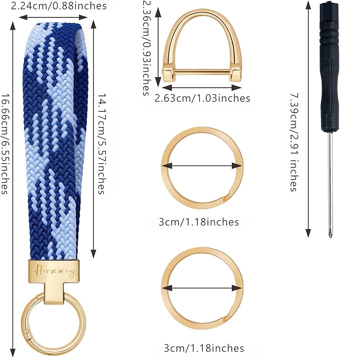 Hovmwey Elastic Wristlet Keychain for Women Men, Cute Car Key Chain, Braided Wrist Strap Lanyard for Keys ID Badges